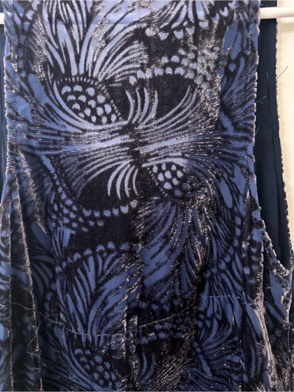 Free People Ellie Burnout Velvet Studded Mini Dress Navy - Size XS